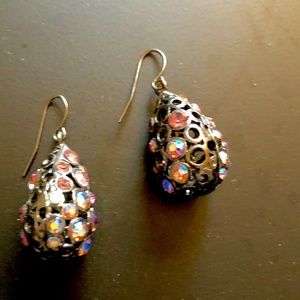 Iridescent Crystal Drop Earrings